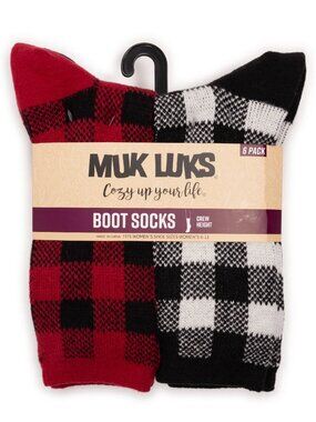MUK LUKS Women's Fluffy Dream Crew Boot Socks, 6-Pack - New